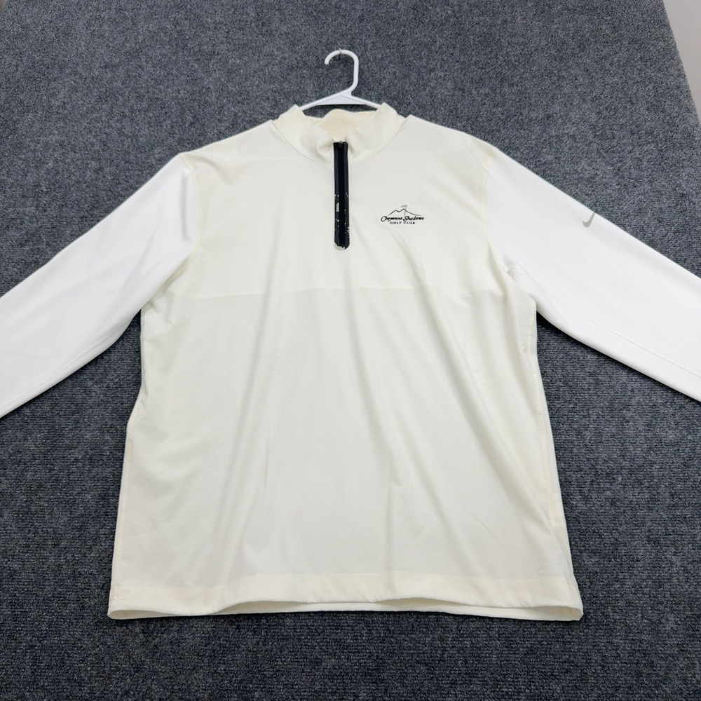 Cheyenne Shadows Golf Club Nike Pullover Mens L White Dri-Fit Quarter Zip Sporty